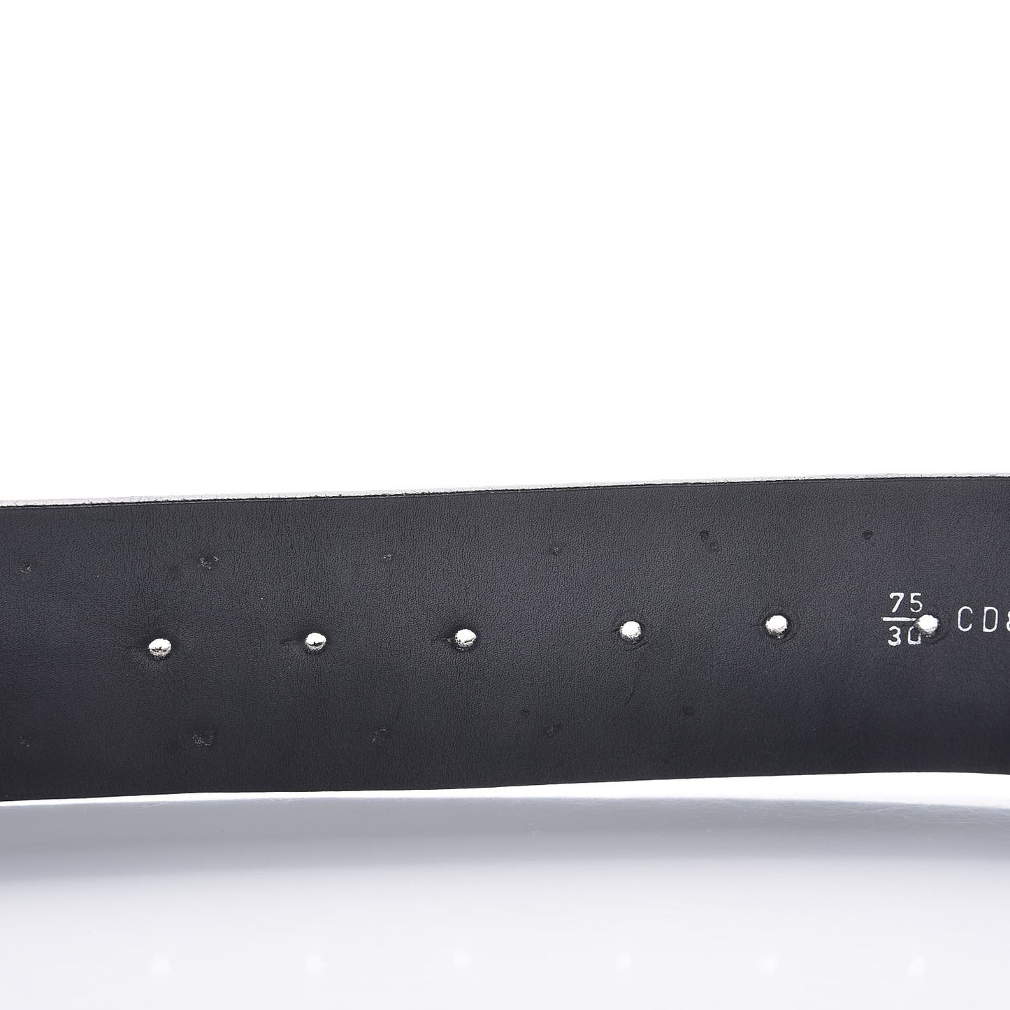 Croc Calfskin Embossed Studded Medusa Belt 75 30 Black