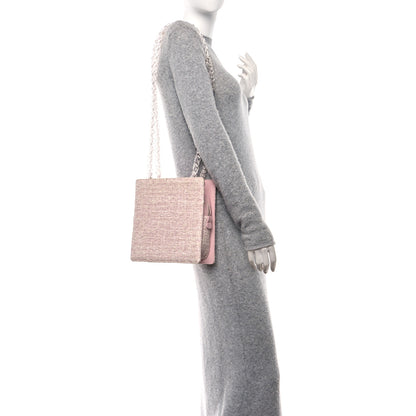 Chanel Tweed Zip Tote Pink White 2 of 10