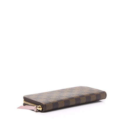 Louis Vuitton Damier Ebene Clemence Wallet Rose Ballerine 3 of 10