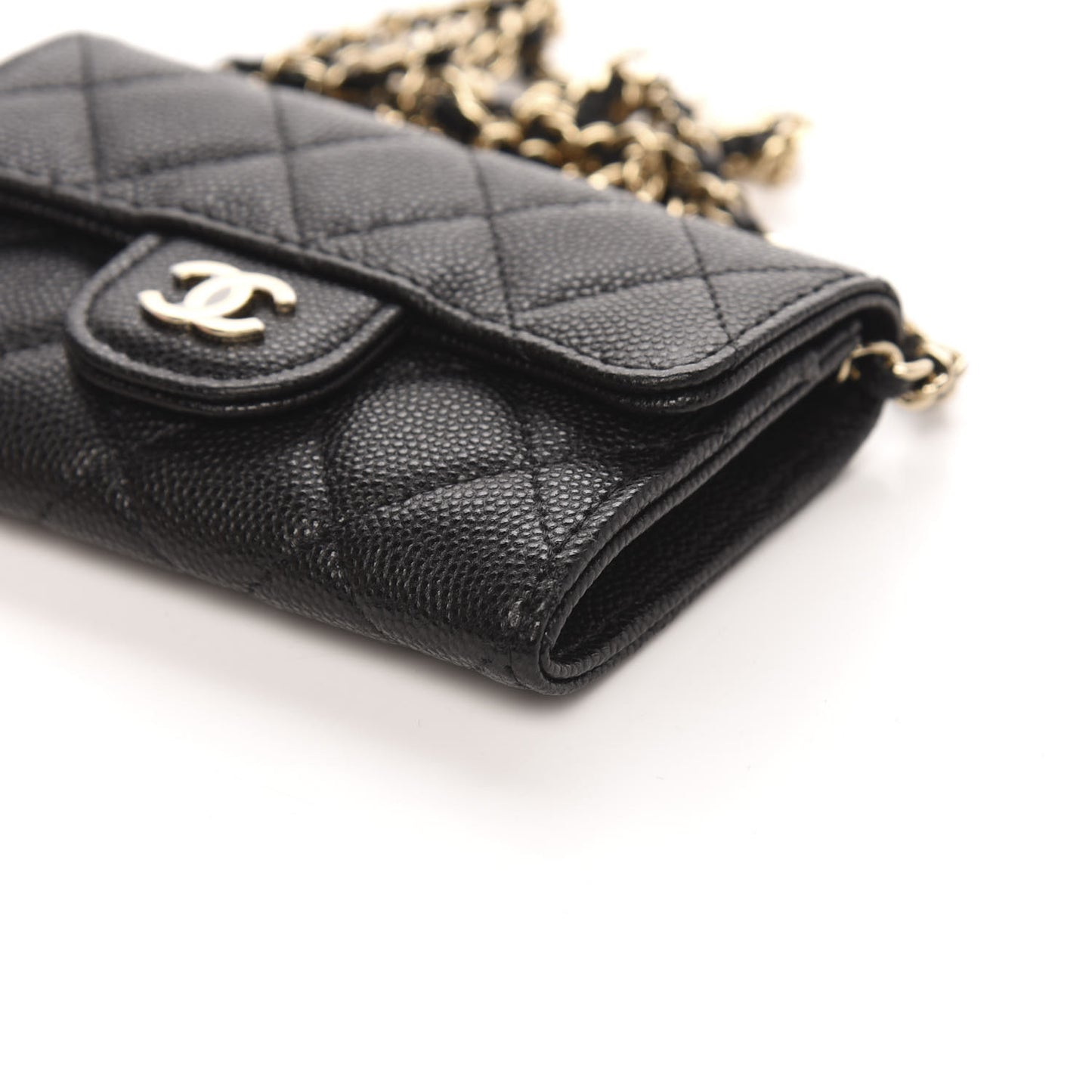 Caviar Quilted Flap Classic Belt Bag Black