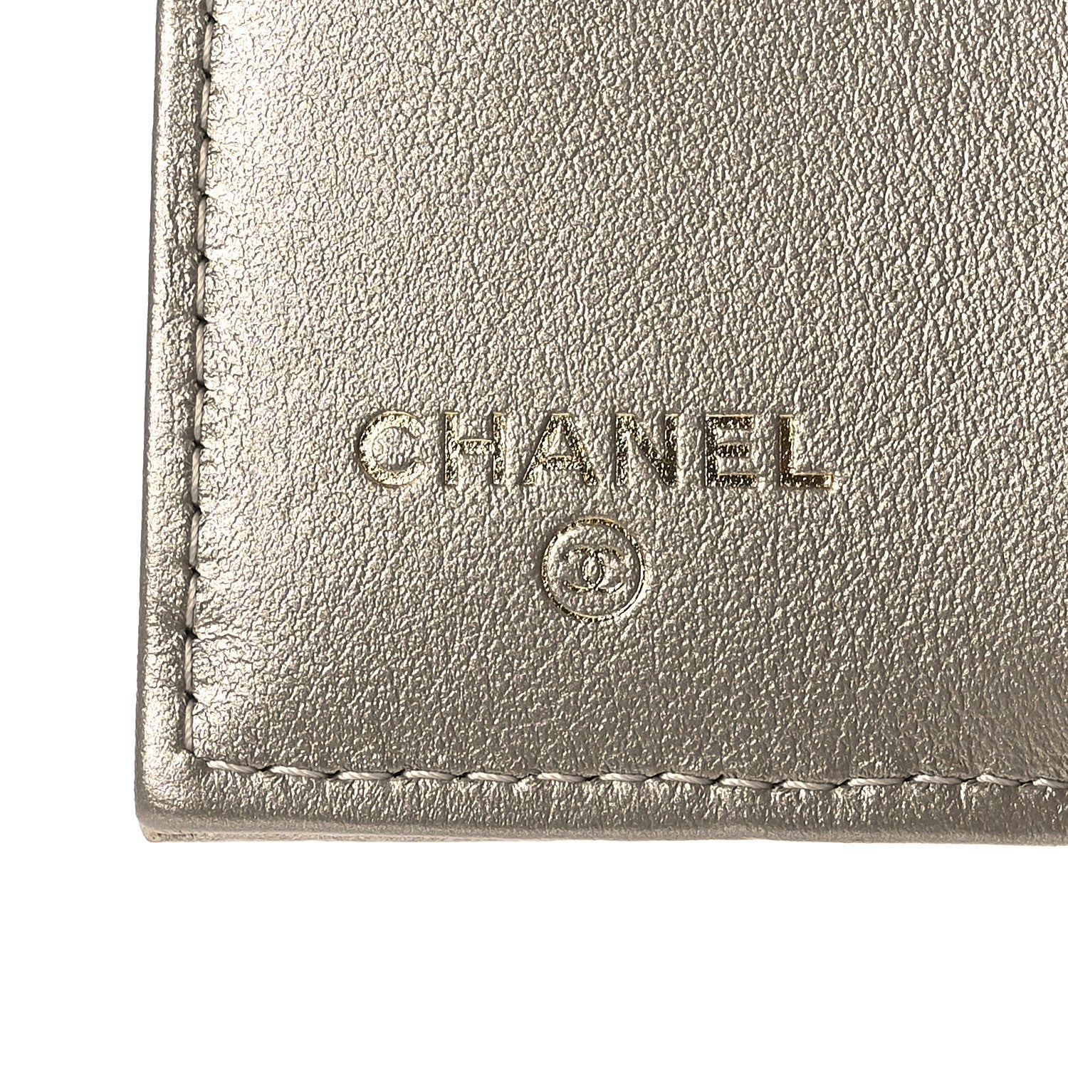 Chanel Metallic Aged Calfskin Quilted Reissue Compact Wallet Gold 6 of 9
