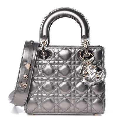 Christian Dior Metallic Grained Calfskin Cannage Small MyABCDior Gunmetal 1 of 13