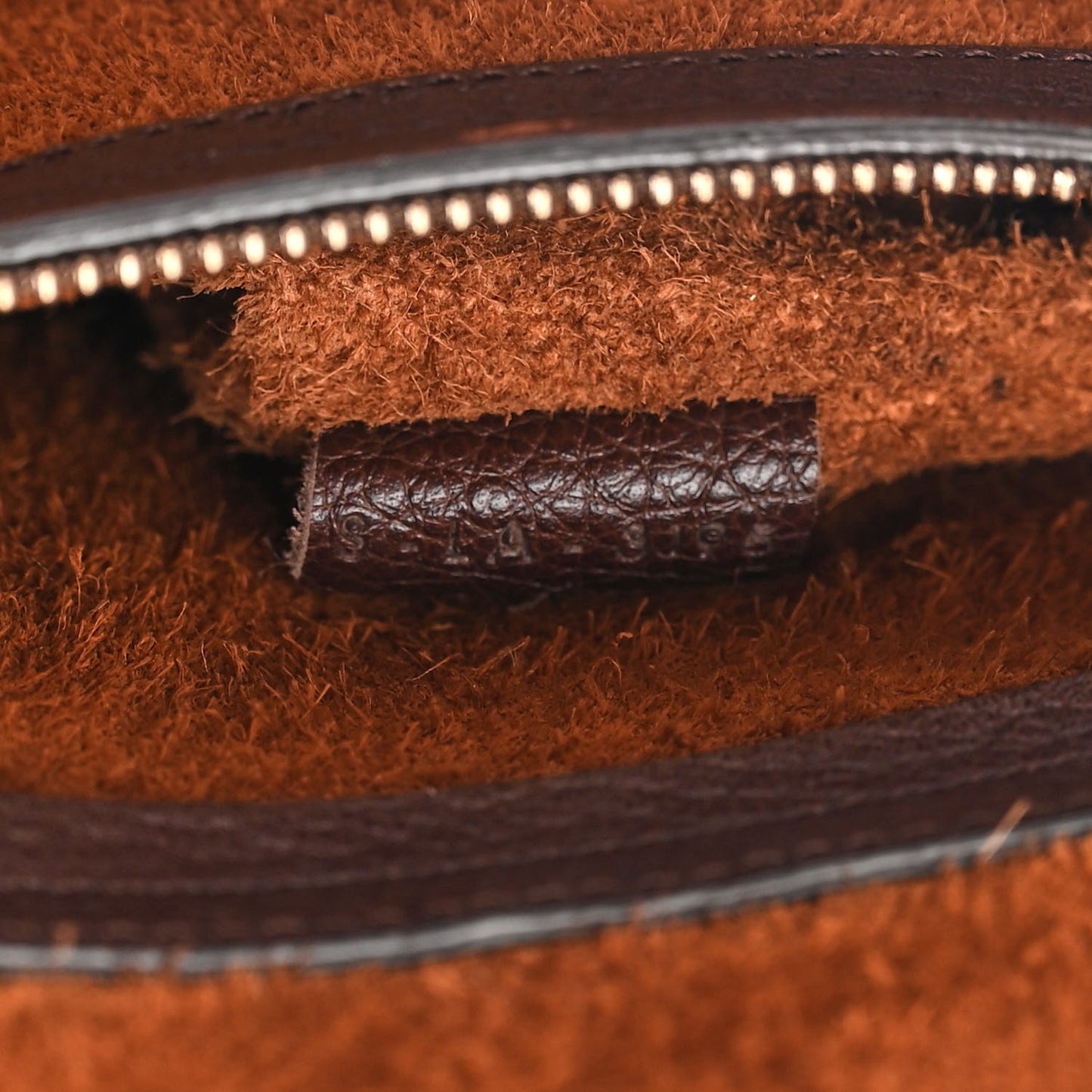 Shiny Grained Calfskin Medium Phantom Luggage Brown