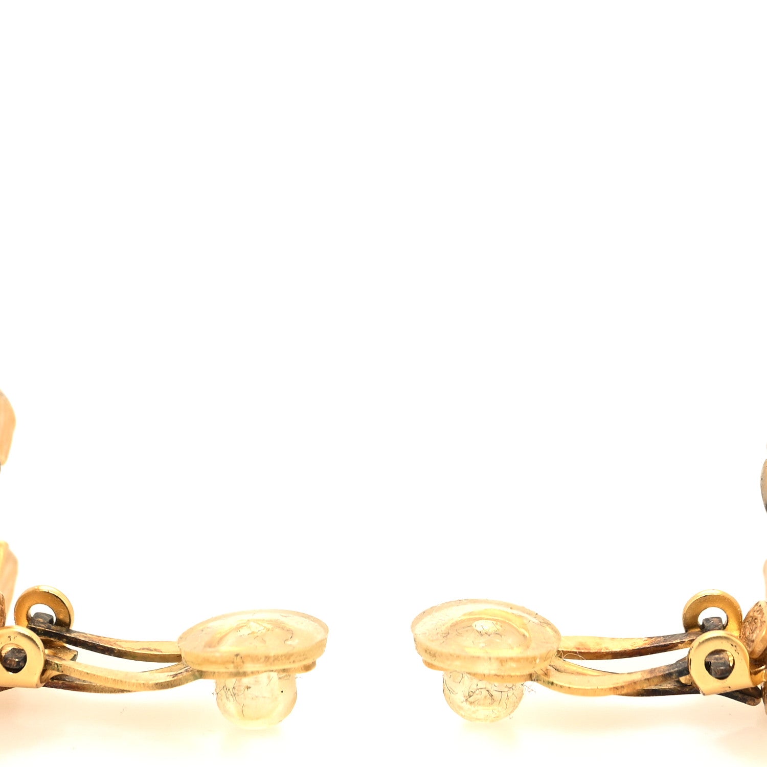 Chanel Enamel CC Clip On Earrings Black Gold 3 of 5