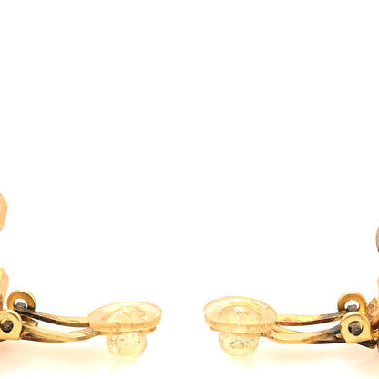 Chanel Enamel CC Clip On Earrings Black Gold 3 of 5