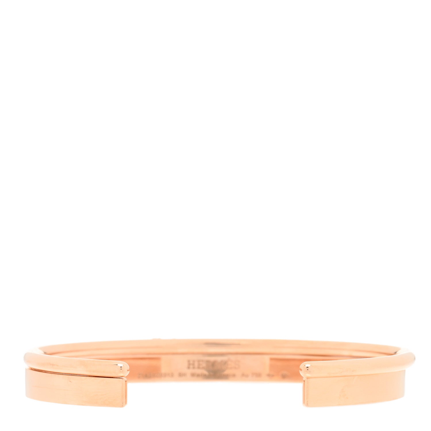 Hermes 18K Rose Gold PM Kelly Clochette Double Cuff Bracelet SH 2 of 4