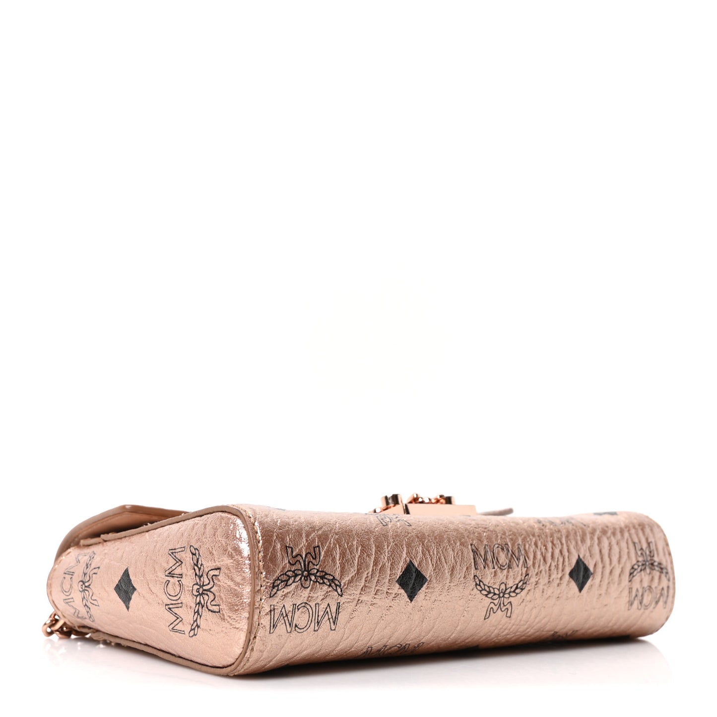 Metallic Visetos Small Millie Crossbody Bag Champagne Gold