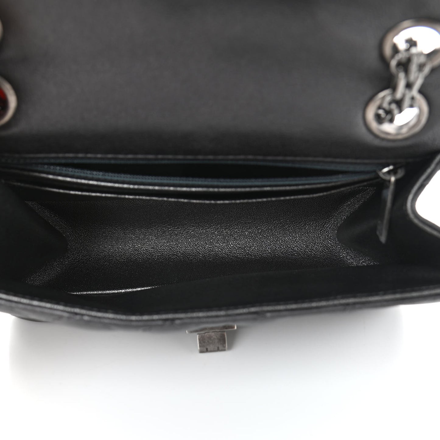 Metallic Sheepskin Quilted 2.55 Reissue Mini Flap Black