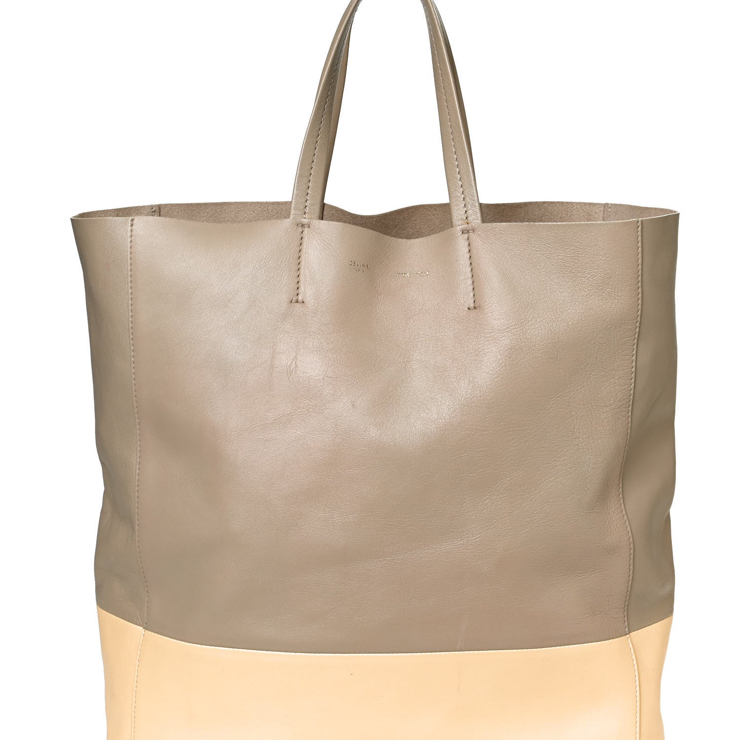Celine Lambskin Vertical Bi-Cabas Butter 8 of 10