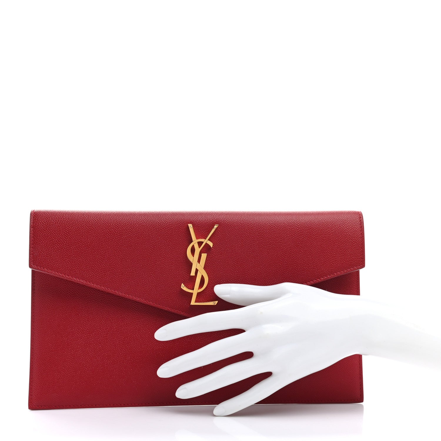 Saint Laurent Grain De Poudre Uptown Pouch Red 2 of 7
