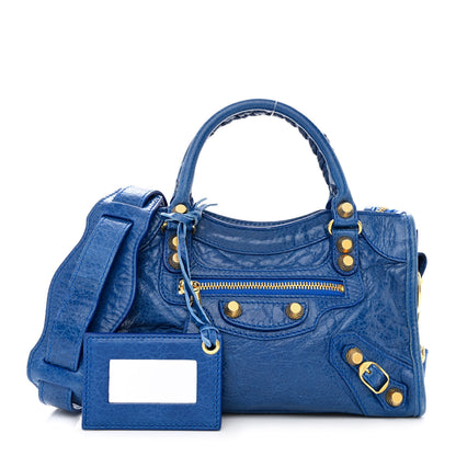 Balenciaga Agneau Giant 12 Gold Hardware Mini City Bleu Lazuli 1 of 10