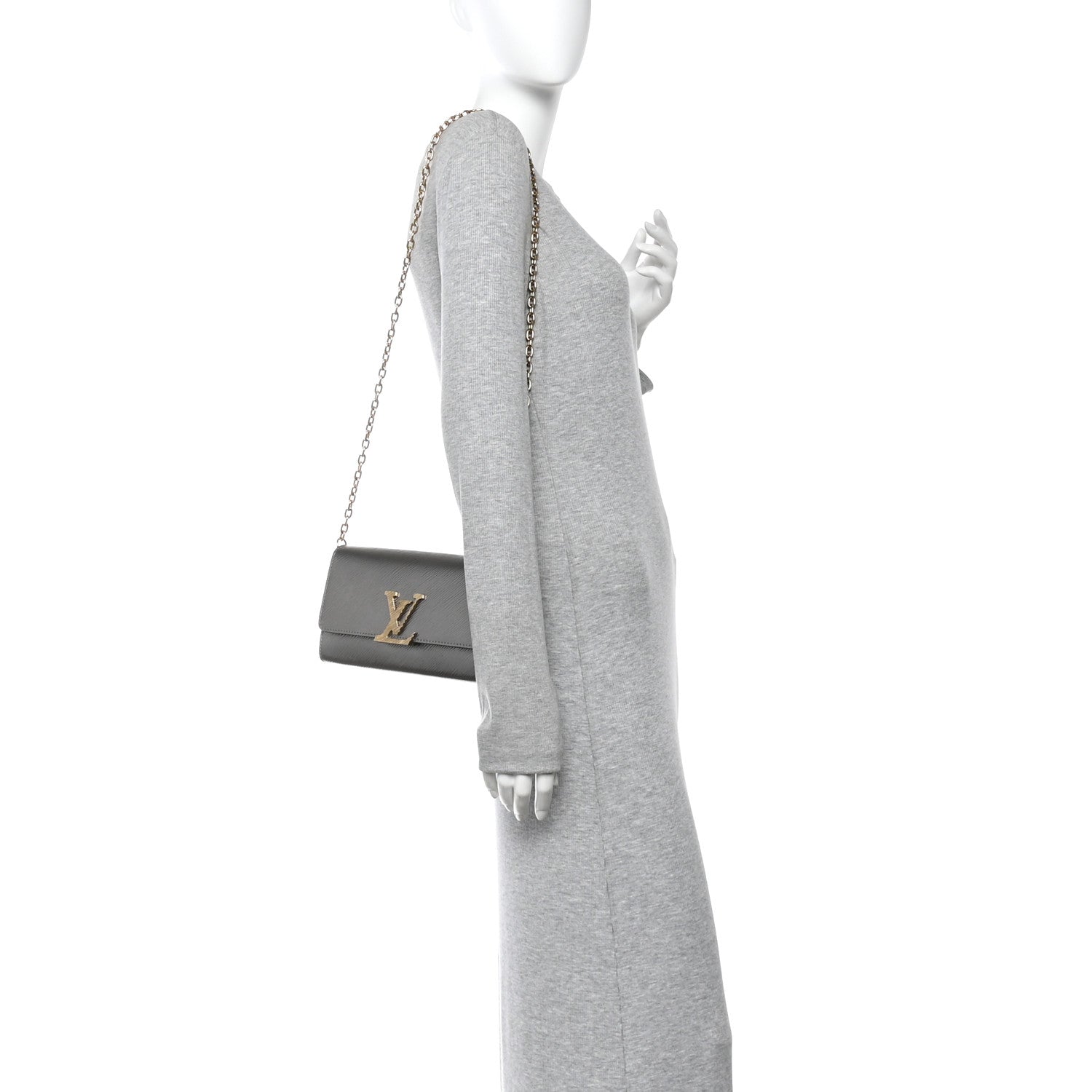 Louis Vuitton Epi Pochette Louise NM Gunmetal 2 of 9