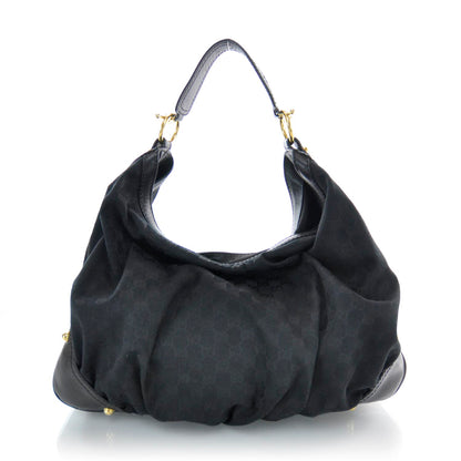 Gucci Monogram Large Jockey Hobo Black 1 of 8