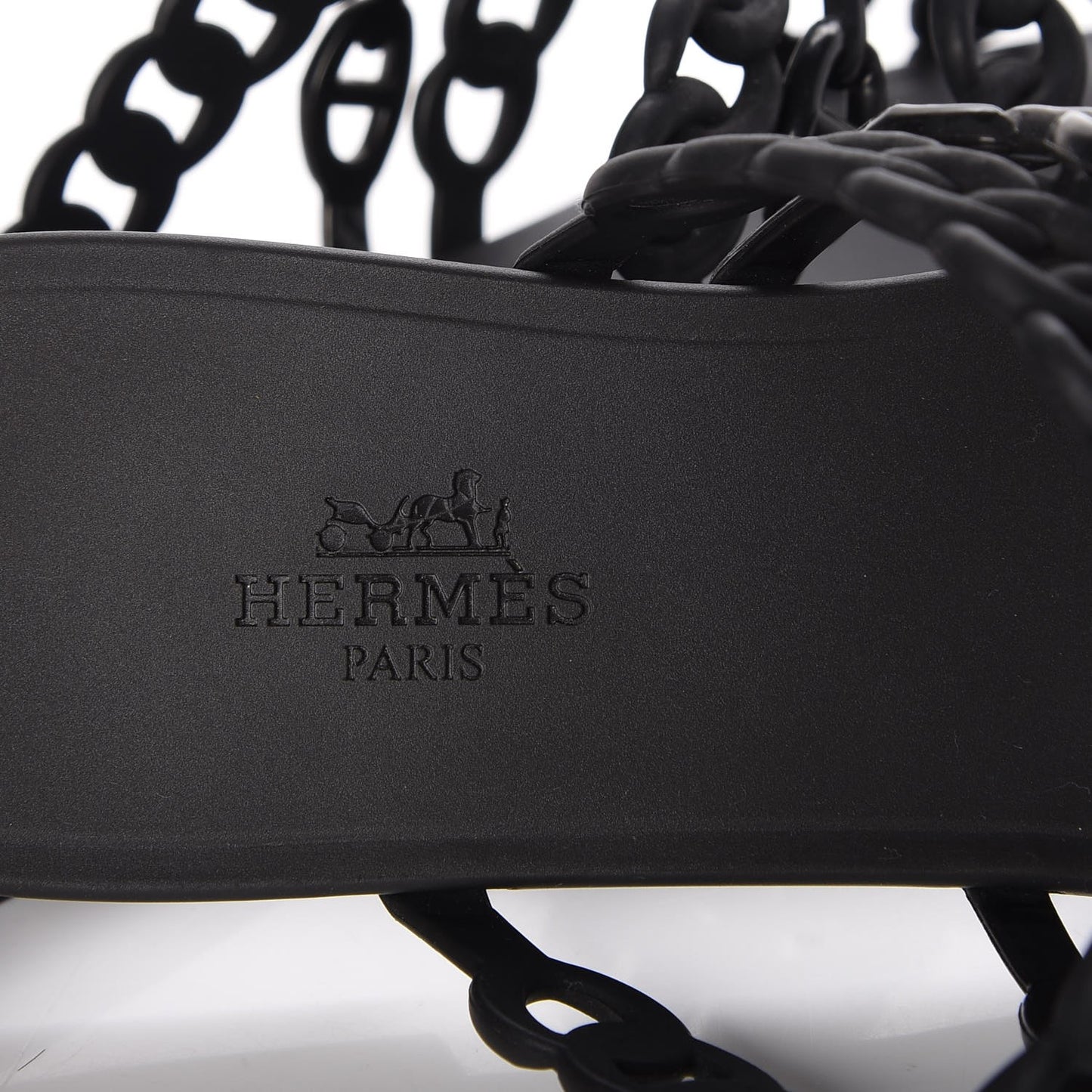 Rubber Chaine d'Ancre Nude Sandals 38 Black