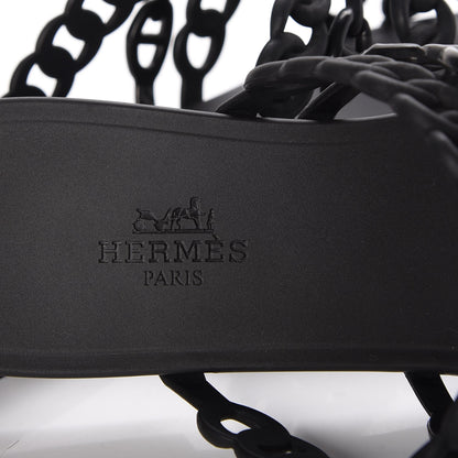 Hermes Rubber Chaine d'Ancre Nude Sandals 38 Black 5 of 8