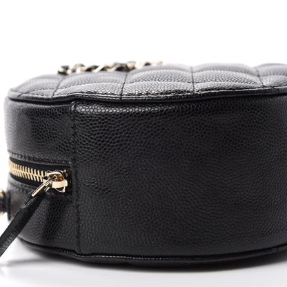 Chanel Caviar Quilted French New Wave Round Clutch With Chain Black 6 of 11