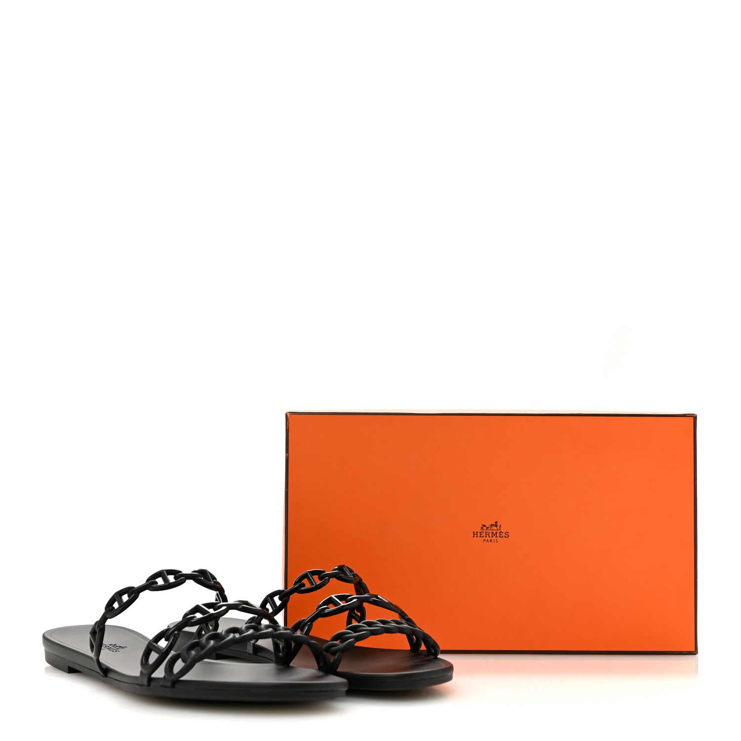 Hermes TPU Rivage Sandals 41 Black 10 of 10