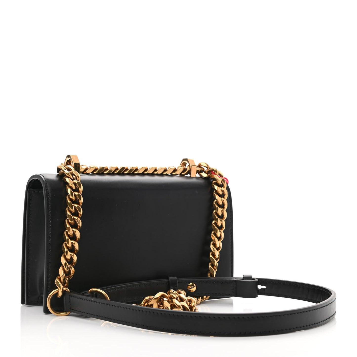 Calfskin Mini Jeweled Knuckle Satchel Black
