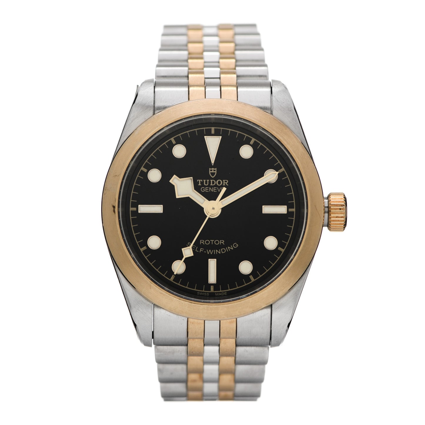 Stainless Steel 18K Yellow Gold 32mm Black Bay Automatic Watch Black 79583
