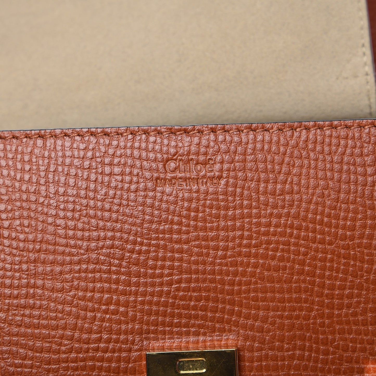 Grained Calfskin Lambskin Bi-Color Drew Shoulder Bag Orange Mustard