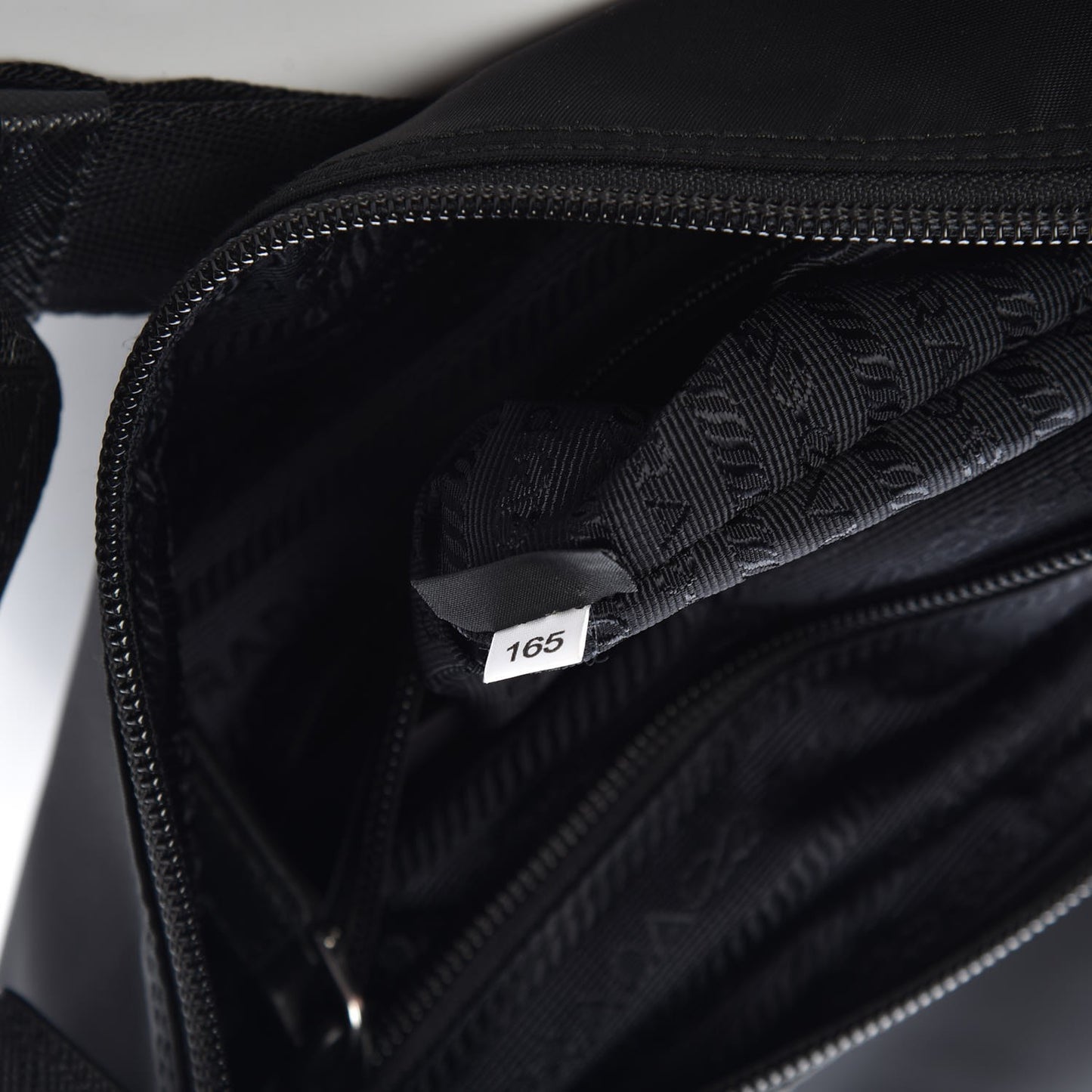 Nylon Saffiano Flat Messenger Bag Black