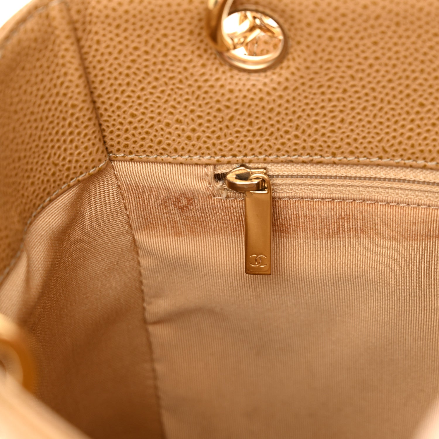 Chanel Caviar Quilted Petit Shopping Tote PST Dark Beige 14 of 19