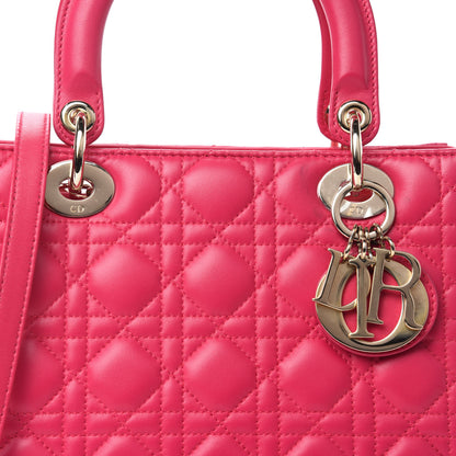 Christian Dior Lambskin Cannage Medium Lady Dior Pink 10 of 11