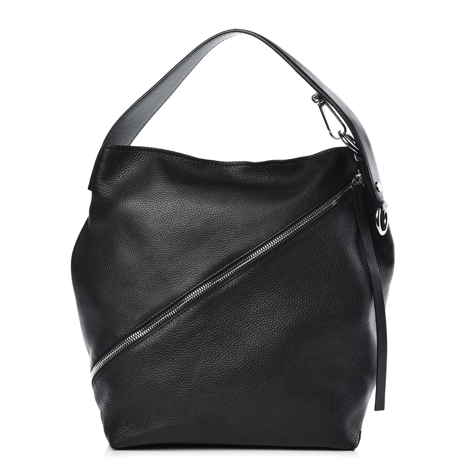 Proenza Schouler Pebbled Calfskin Medium Zip Hobo Black 2 of 20