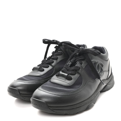 Chanel Lambskin Fabric CC Uniform Sneakers 39.5 Black 4 of 9