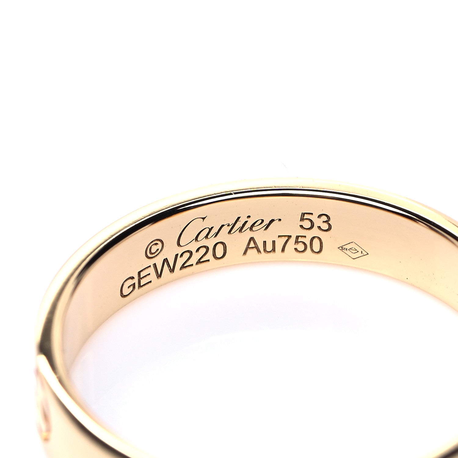 Cartier 18K Yellow Gold 3.5mm LOVE Wedding Band Ring 53 6.5 4 of 4