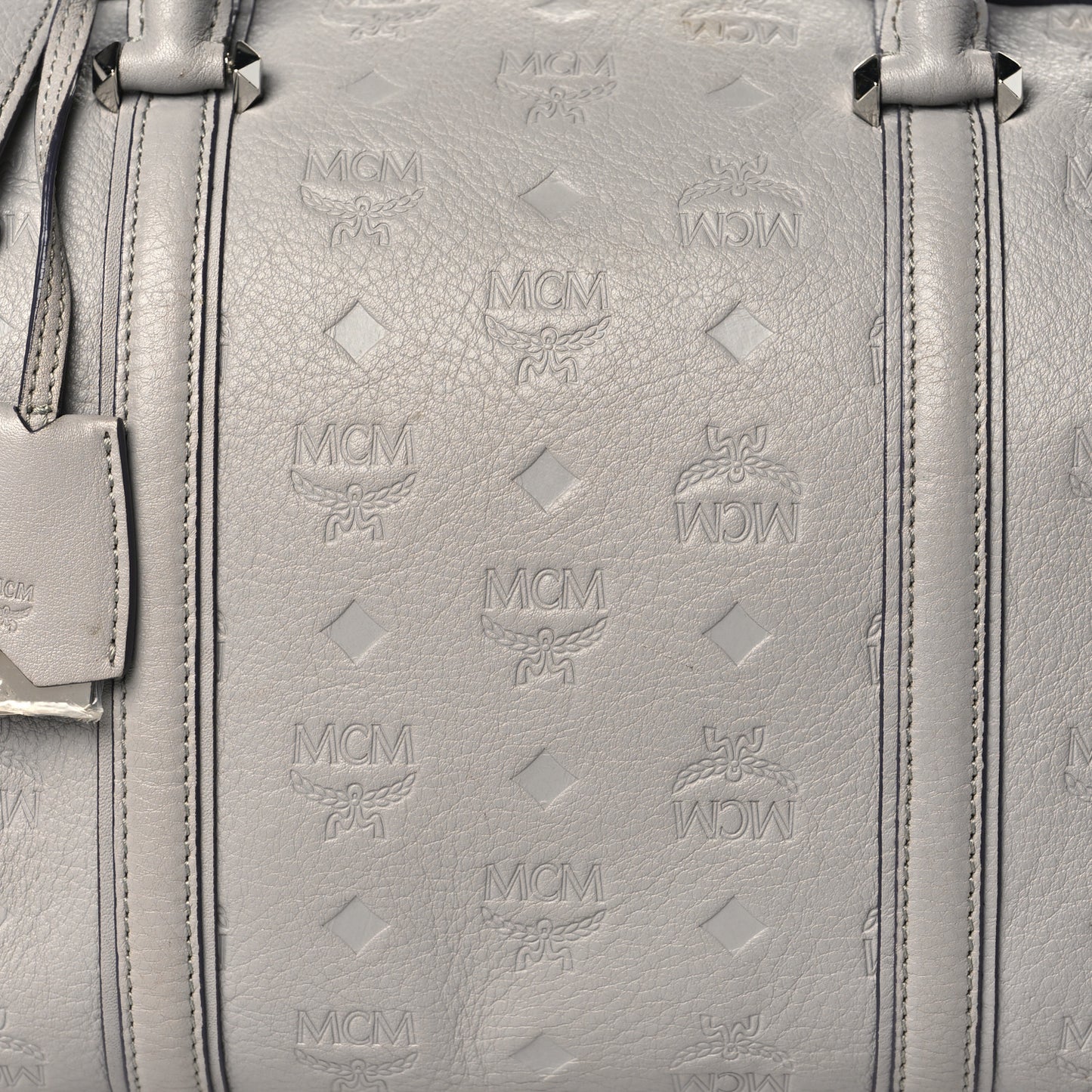 Calfskin Ottomar Monogram Essential Boston Bag Grey