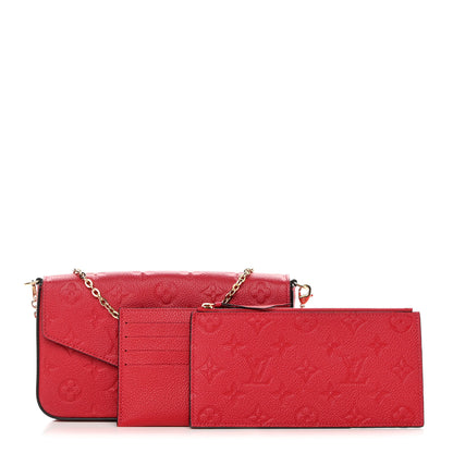 Louis Vuitton Empreinte Pochette Felicie Chain Wallet Scarlet 1 of 17