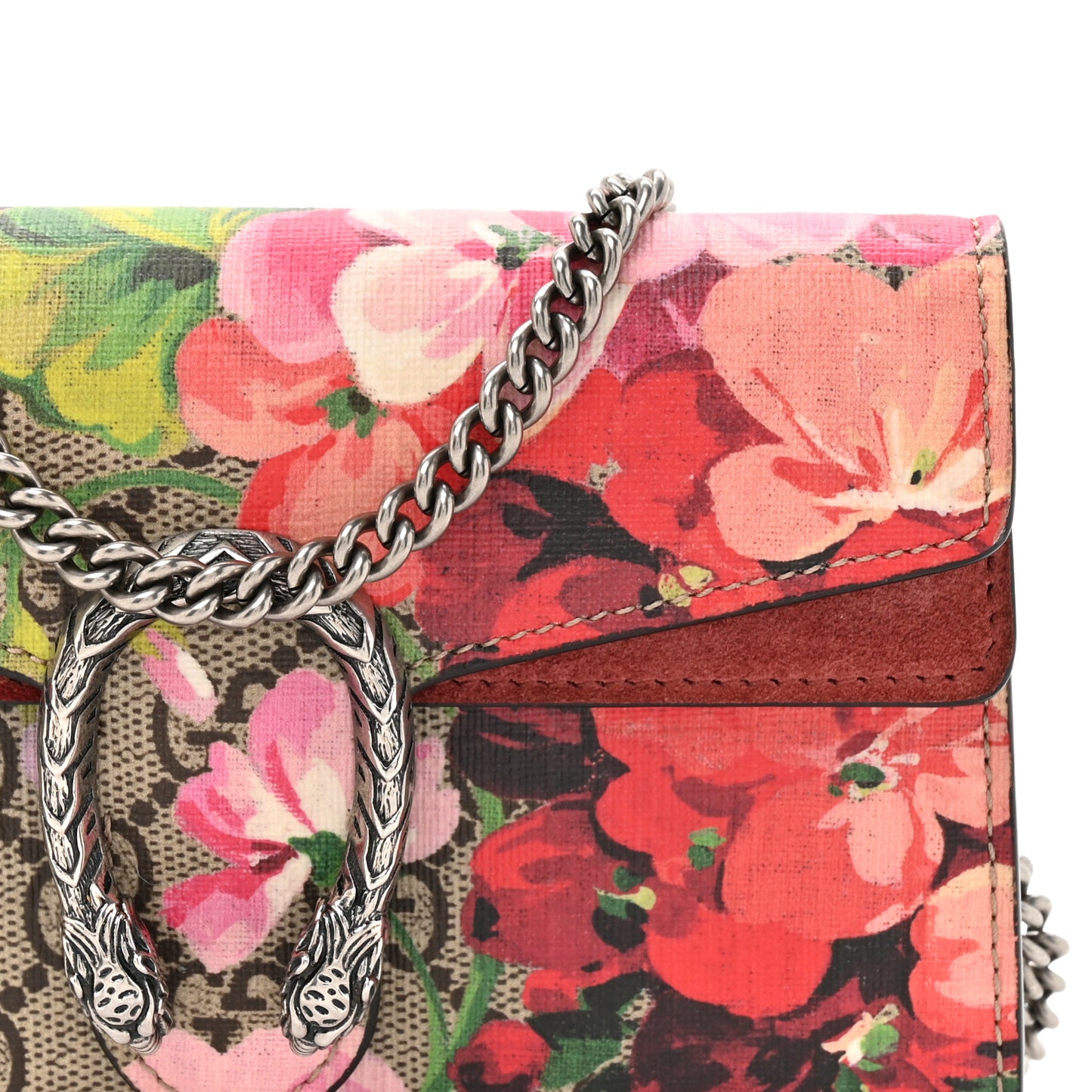 GG Supreme Monogram Blooms Super Mini Dionysus Shoulder Bag Beige Multicolor Dry Rose