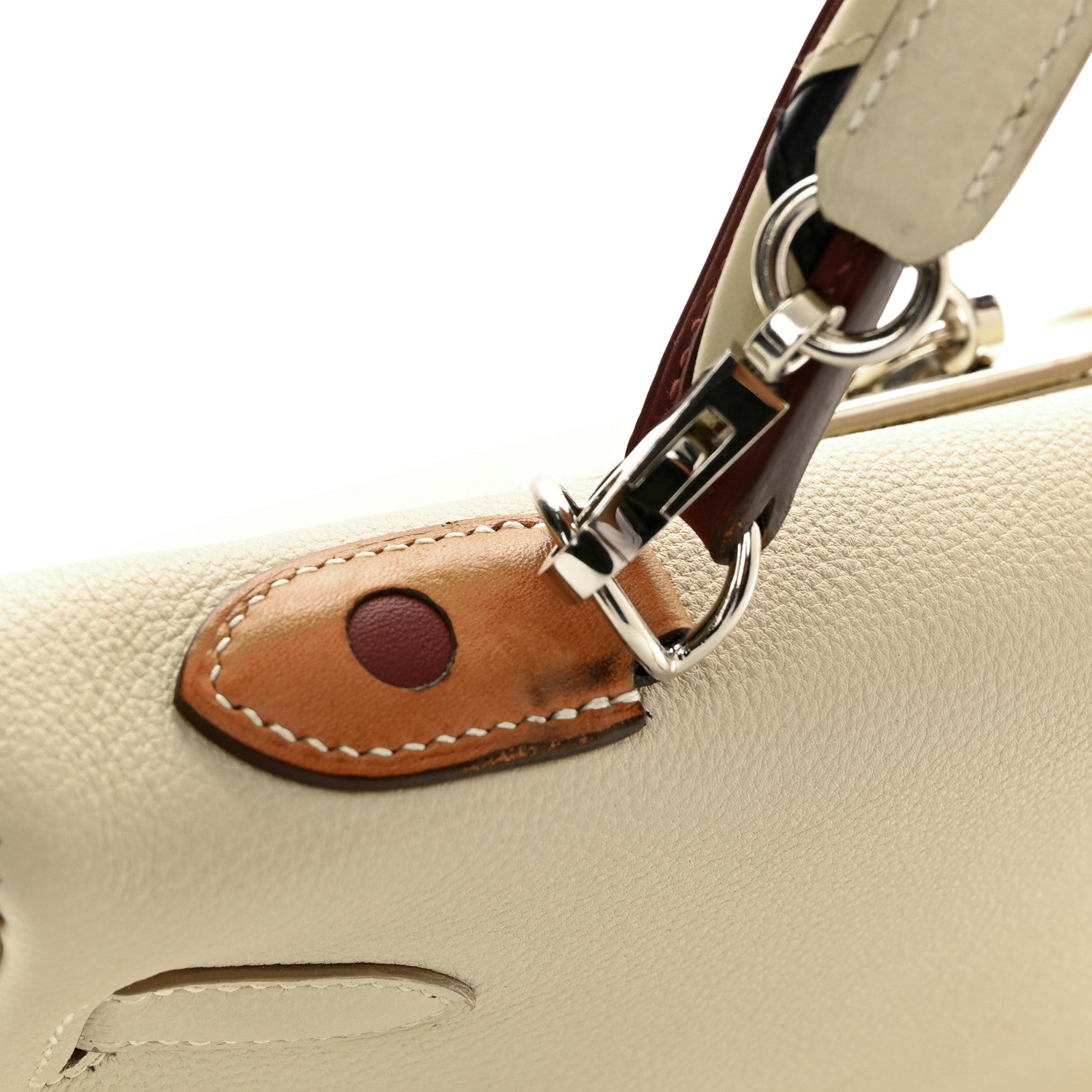 Hermes Togo Au Galop Kelly Retourne 32 Craie Rouge H Fauve Black 13 of 15