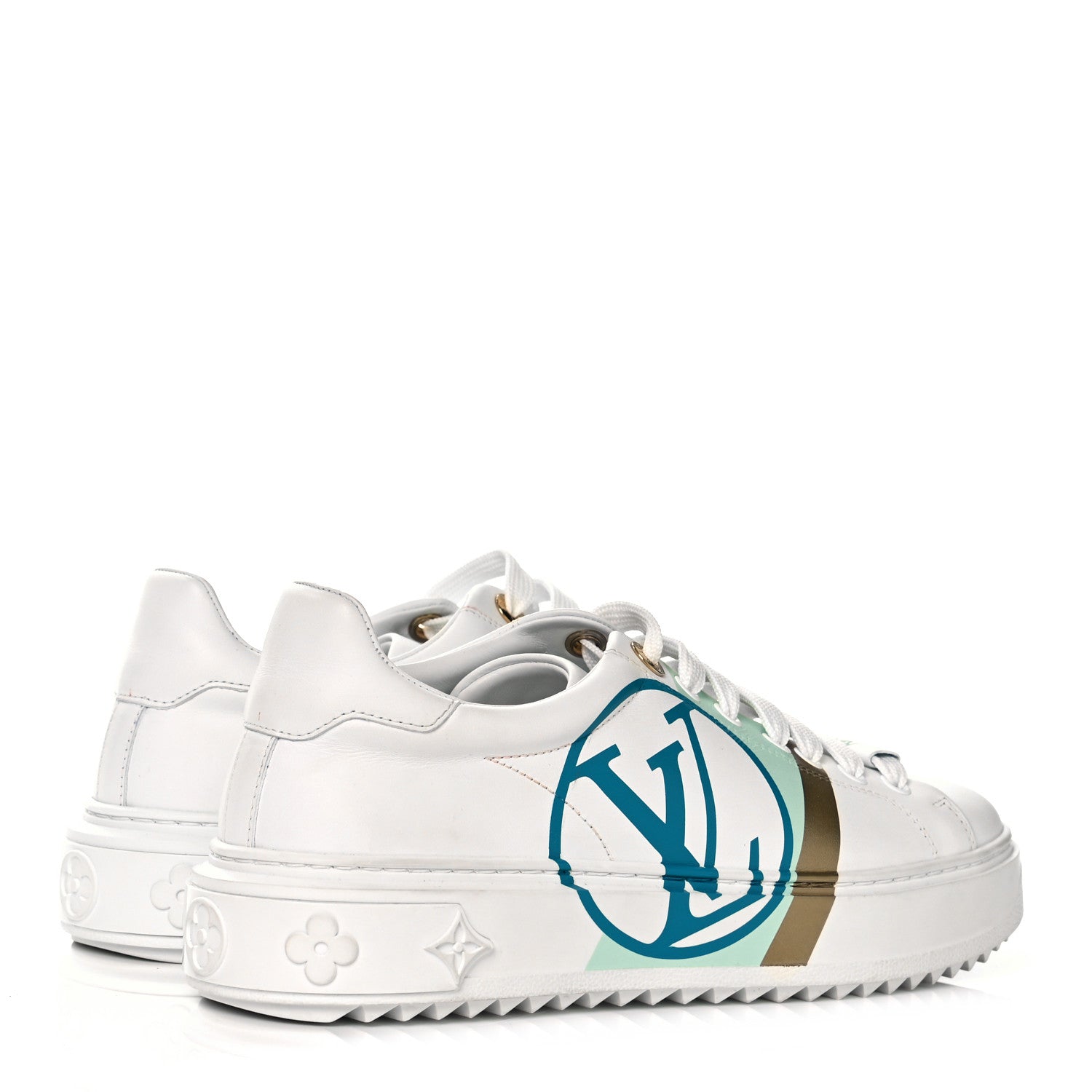 Louis Vuitton Monogram Time Out Sneakers 37.5 White Vert 4 of 7