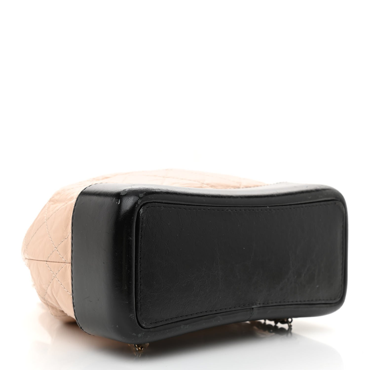Chanel Aged Calfskin Quilted Small Gabrielle Backpack Beige Black 4 of 14