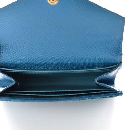 Prada Saffiano Bi-Color Wristlet Wallet Celeste Voyage 5 of 7