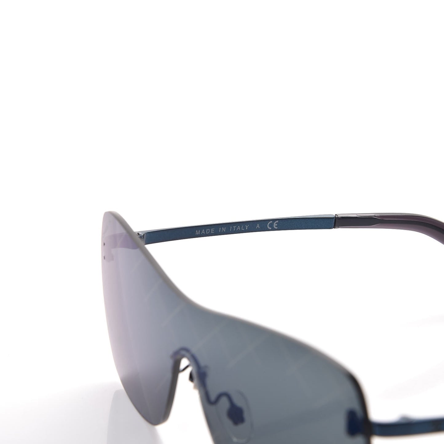 Shield Runway Sunglasses 4215 Silver Blue Mirror