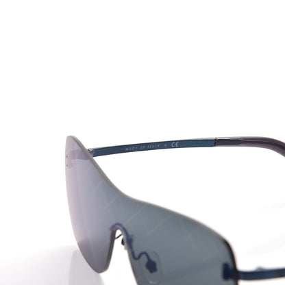 Chanel Shield Runway Sunglasses 4215 Silver Blue Mirror 6 of 7
