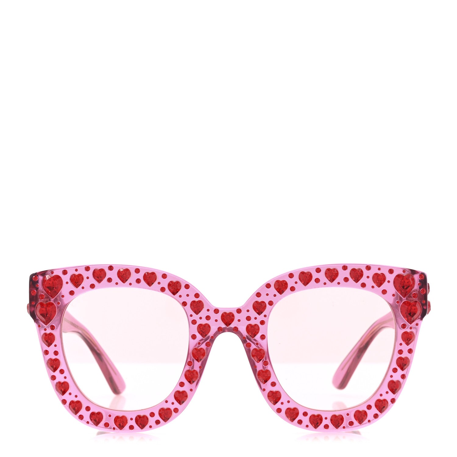 Gucci Acetate Crystal Heart GG0116S Sunglasses Fuchsia 2 of 8