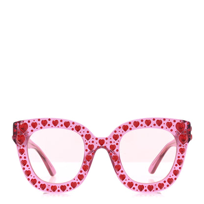 Gucci Acetate Crystal Heart GG0116S Sunglasses Fuchsia 2 of 8