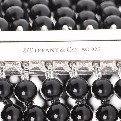 Tiffany Sterling Silver Black Onyx 10 Row Ziegfeld Bracelet 5 of 6