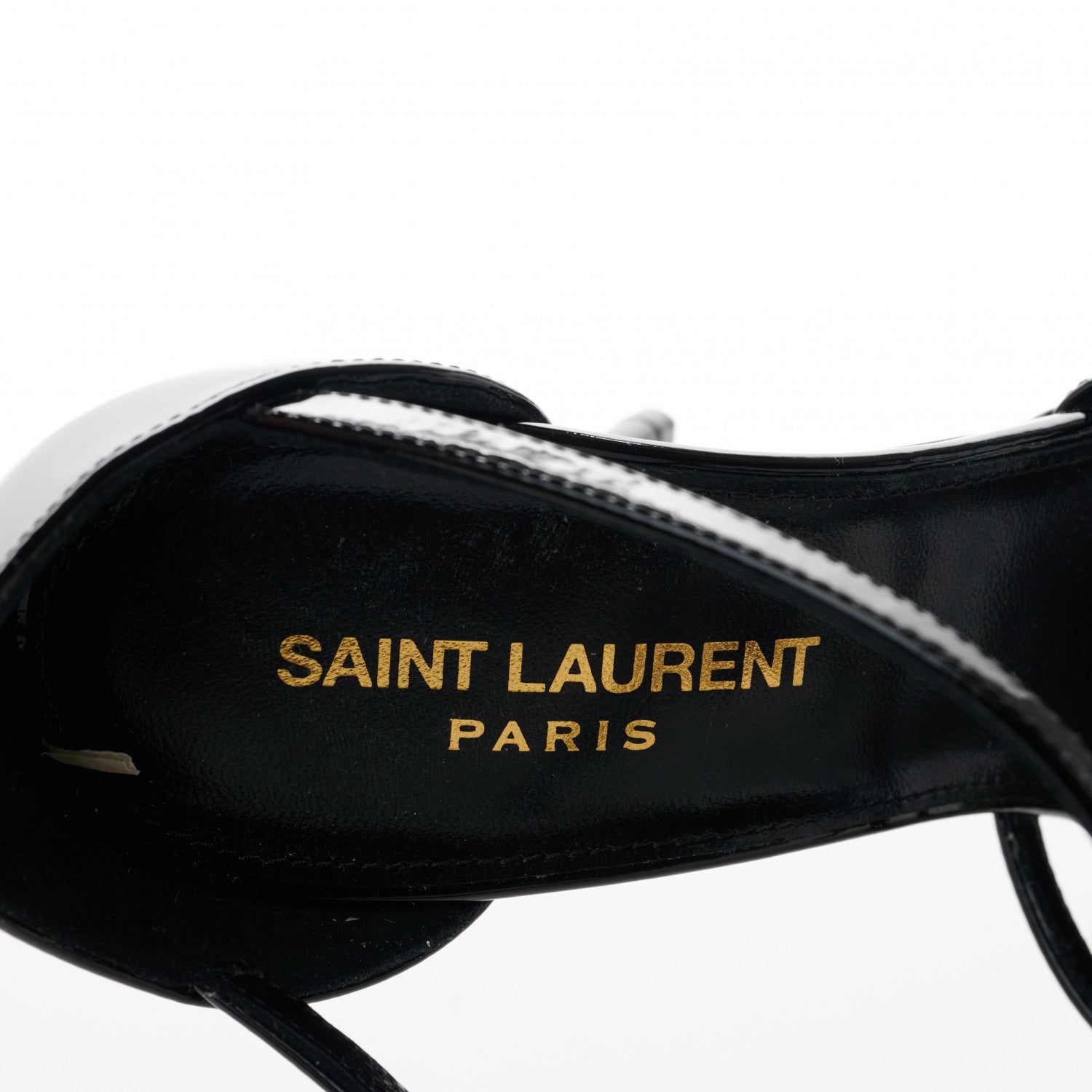 Saint Laurent Patent Calfskin Cassandra 110 Sandals 37 Black 8 of 8