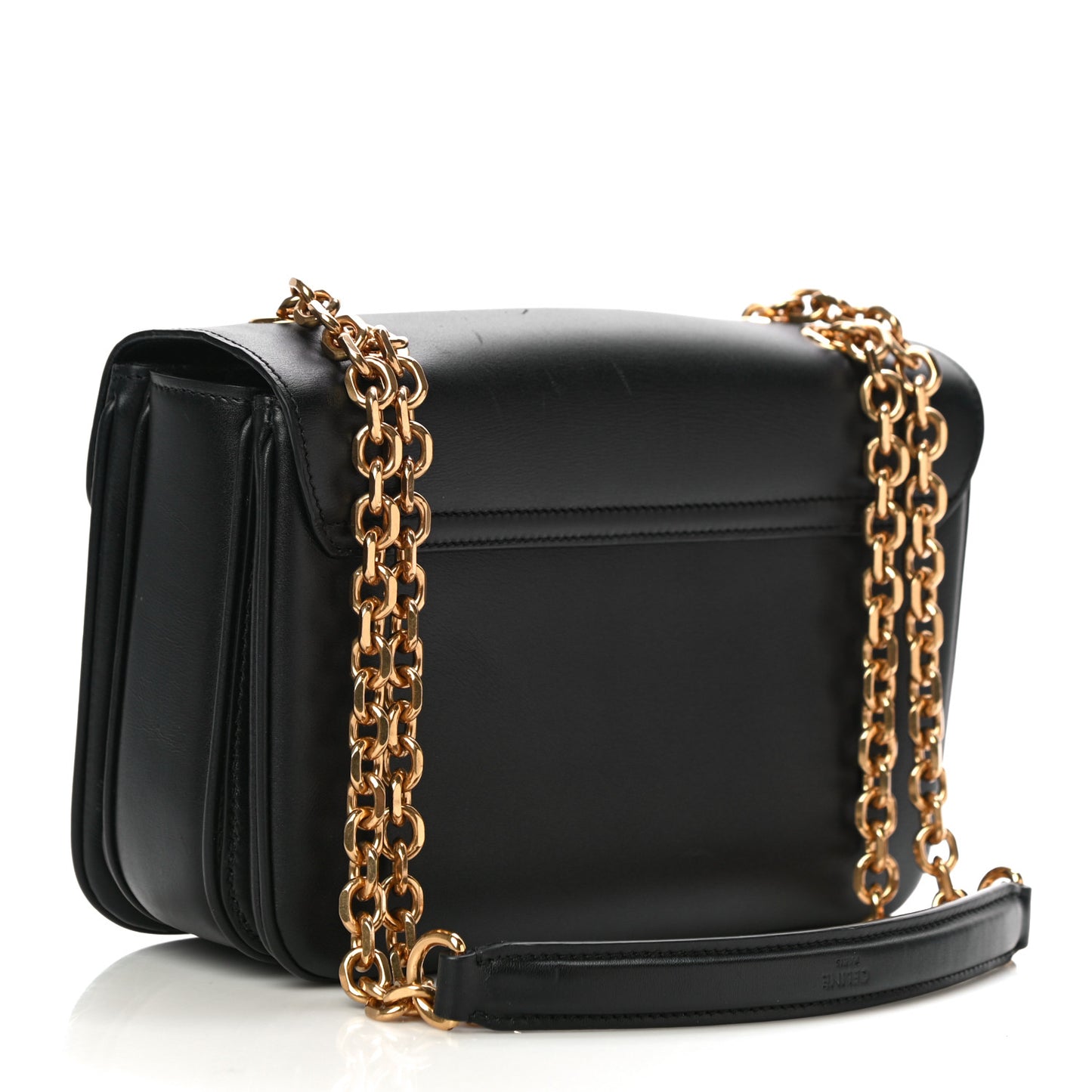 Shiny Calfskin Medium C Bag Black