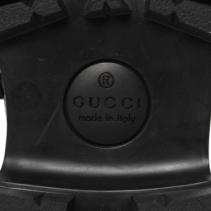 Gucci Piuma Calfskin Embossed Womens Platform Lug Sole Loafers 37.5 Black 8 of 10