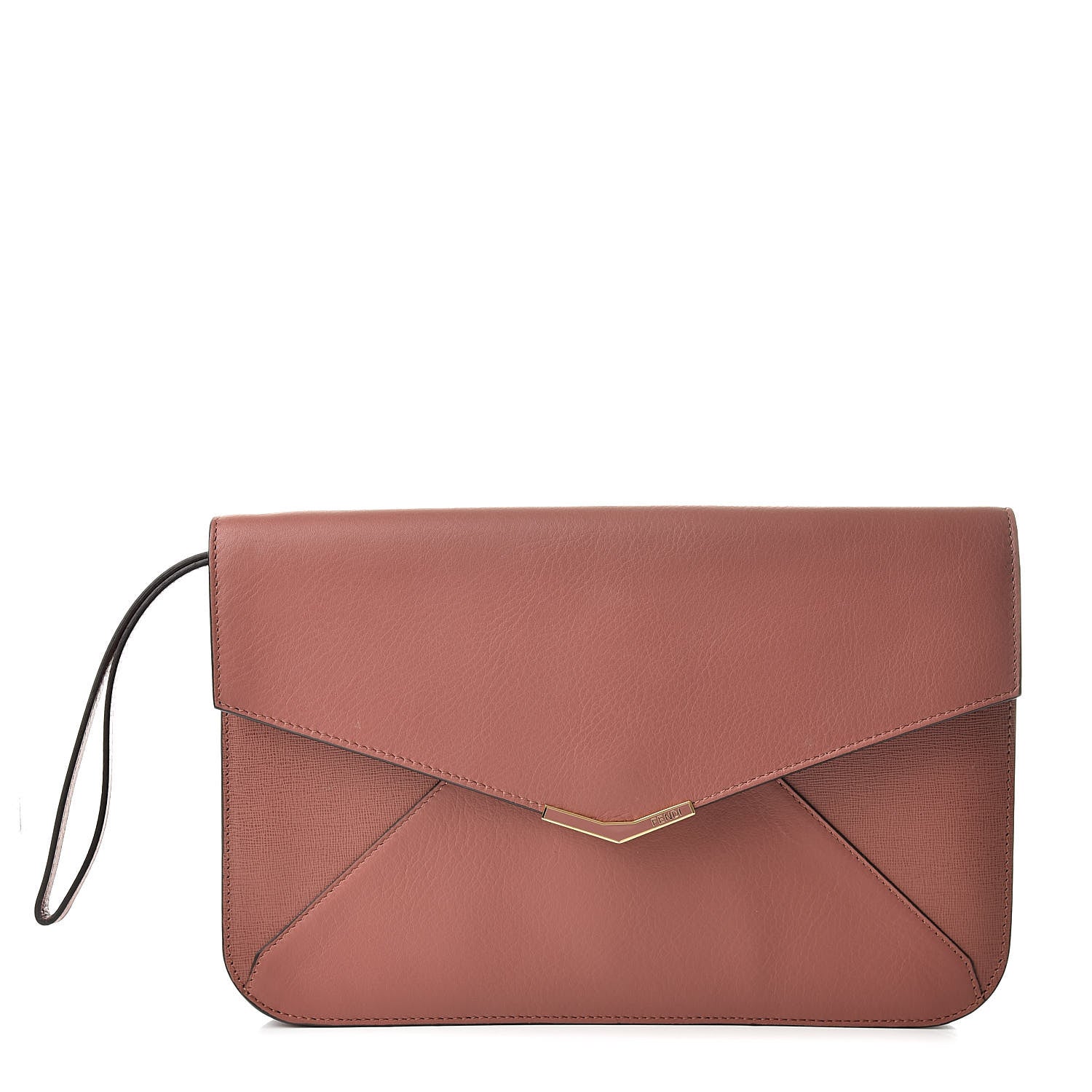 Fendi Calfskin Vitello Elite 2Jours Clutch Terracota 1 of 8