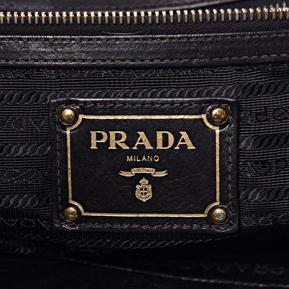Prada Glace Calfskin Studded Shoulder Bag Black 6 of 16
