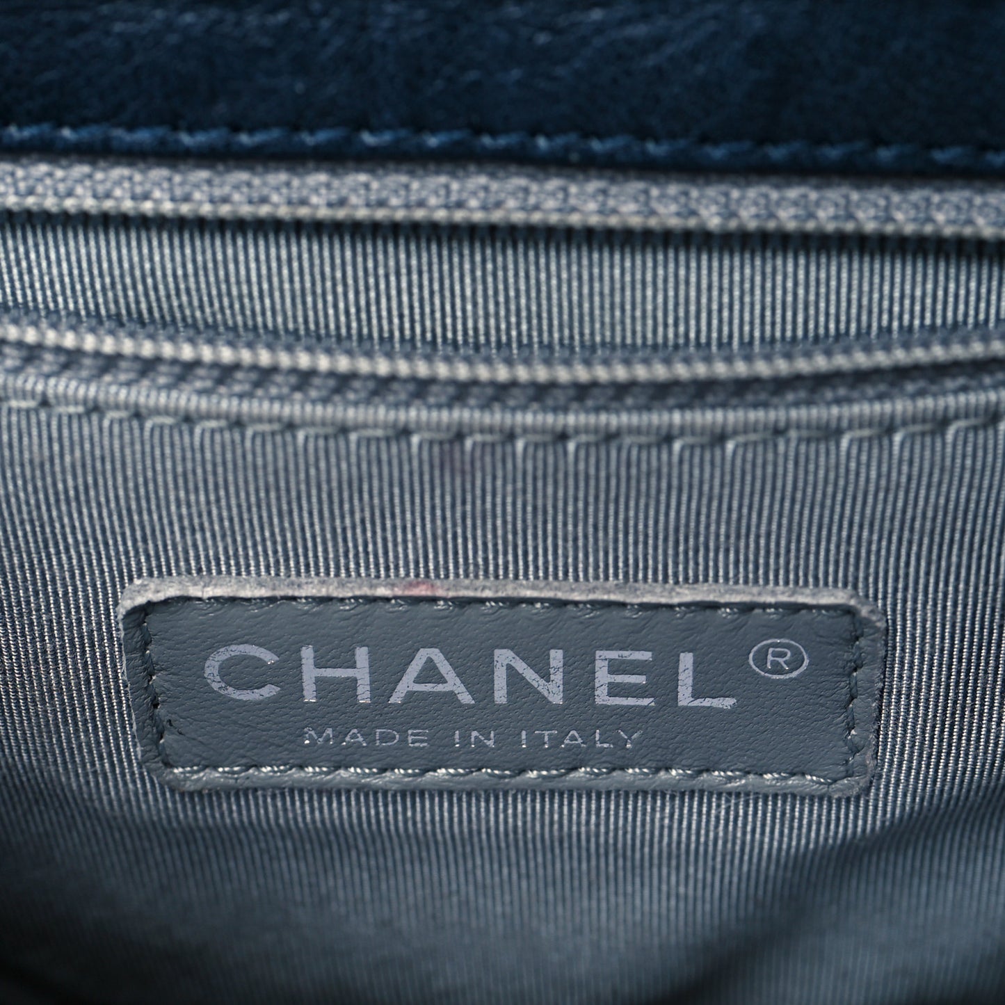 Washed Lambskin Quilted Mini Chain Around Flap Navy Blue