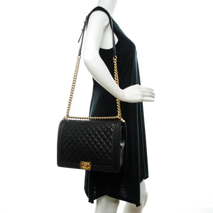 Chanel Lambskin Quilted Large Boy Flap Black 2 of 7