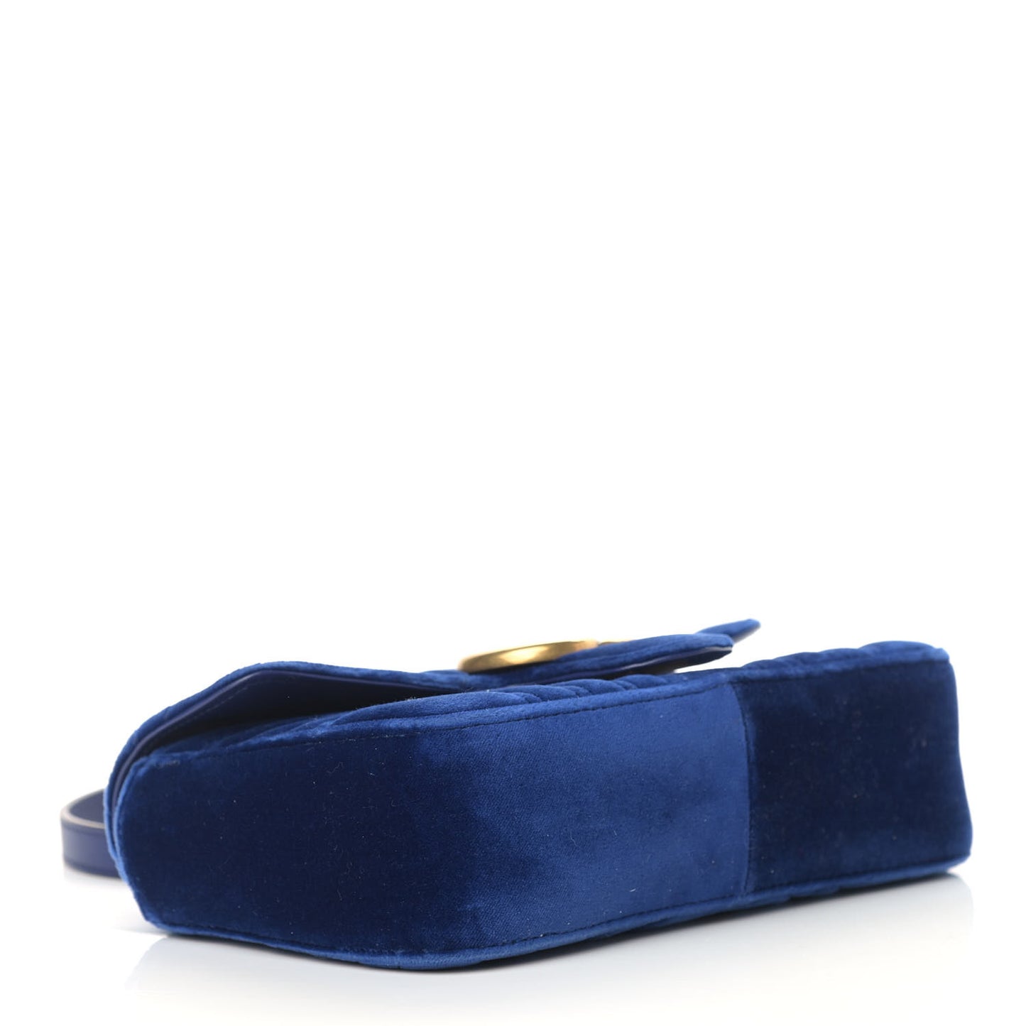 Velvet Matelasse Mini GG Marmont Shoulder Bag Cobalt Blue